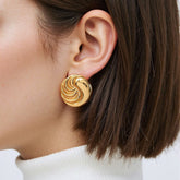 Stainless Steel Ear Studs-10 (Golden)